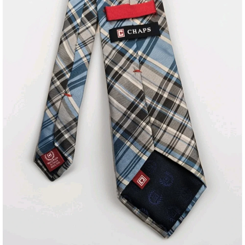 Ralph Lauren CHAPS -‎ Men's Navy, Blue & Turquoise Plaid Neck Tie